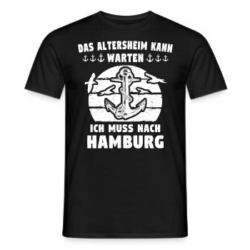 Hamburg - Männer T-Shirt - Schwarz - Vorne - AI Model Male 178 light (178cm)