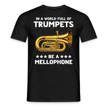 Mellophone Musician Mellophonist - Men's T-Shirt - black - Front - AI Model Male 178 light (178cm)
