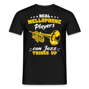Mellophone Musician Mellophonist - Men's T-Shirt - black - Front - AI Model Male 178 light (178cm)