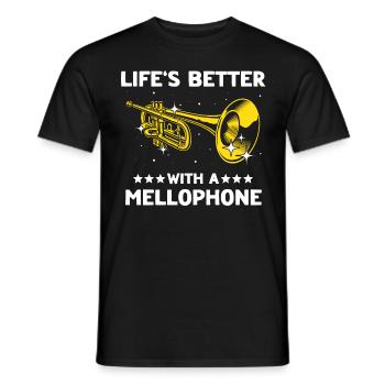 Mellophone Musician Mellophonist - Men's T-Shirt - black - Front - AI Model Male 178 light (178cm)