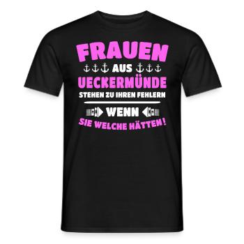 Ueckermünde Frau Ueckermünder Frauen - Männer T-Shirt - Schwarz - Vorne - AI Model Male 178 light (178cm)