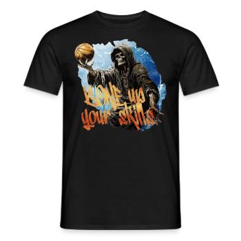 Skeleton Playing Basketball Halloween Costume - Men's T-Shirt - black - Front - AI Model Male 178 light (178cm)