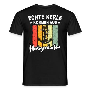 Heiligenhafen Heiligenhafener - Männer T-Shirt - Schwarz - Vorne - AI Model Male 178 light (178cm)