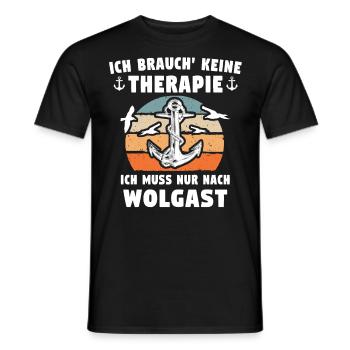 Wolgast Anker - Männer T-Shirt - Schwarz - Vorne - AI Model Male 178 light (178cm)