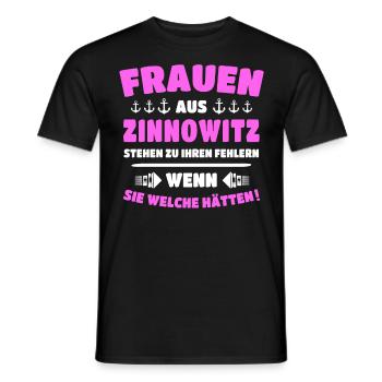 Zinnowitz Frau Zinnowitzer Frauen - Männer T-Shirt - Schwarz - Vorne - AI Model Male 178 light (178cm)