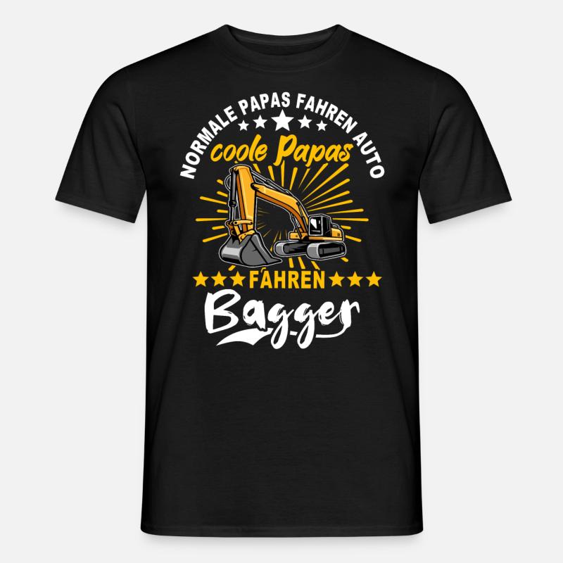 Baggerfahrer Papa Baggerführer - Männer T-Shirt - Schwarz
