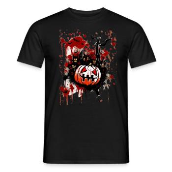 Bloody Halloween Pumpkin 2023 - Men's T-Shirt - black - Front - AI Model Male 178 light (178cm)