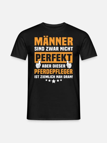 Lustige Pferdepfleger Sprüche - Männer T-Shirt - Schwarz