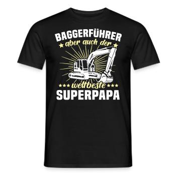 Baggerfahrer Papa - Männer T-Shirt - Schwarz - Vorne - AI Model Male 178 light (178cm)