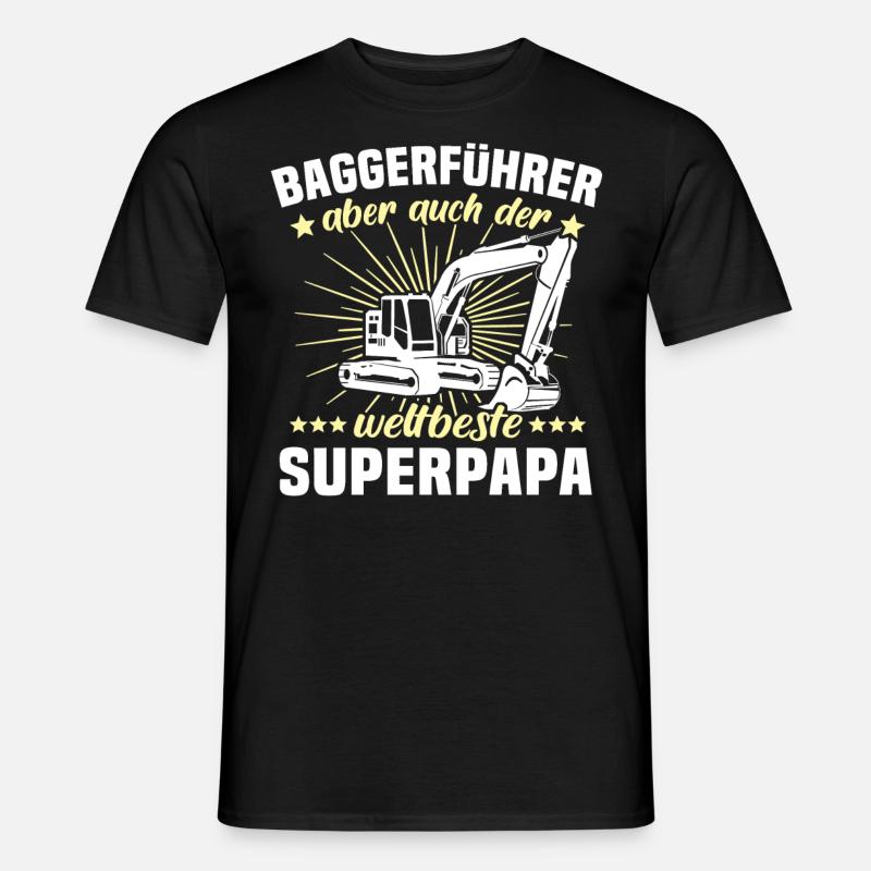 Baggerfahrer Papa - Männer T-Shirt - Schwarz