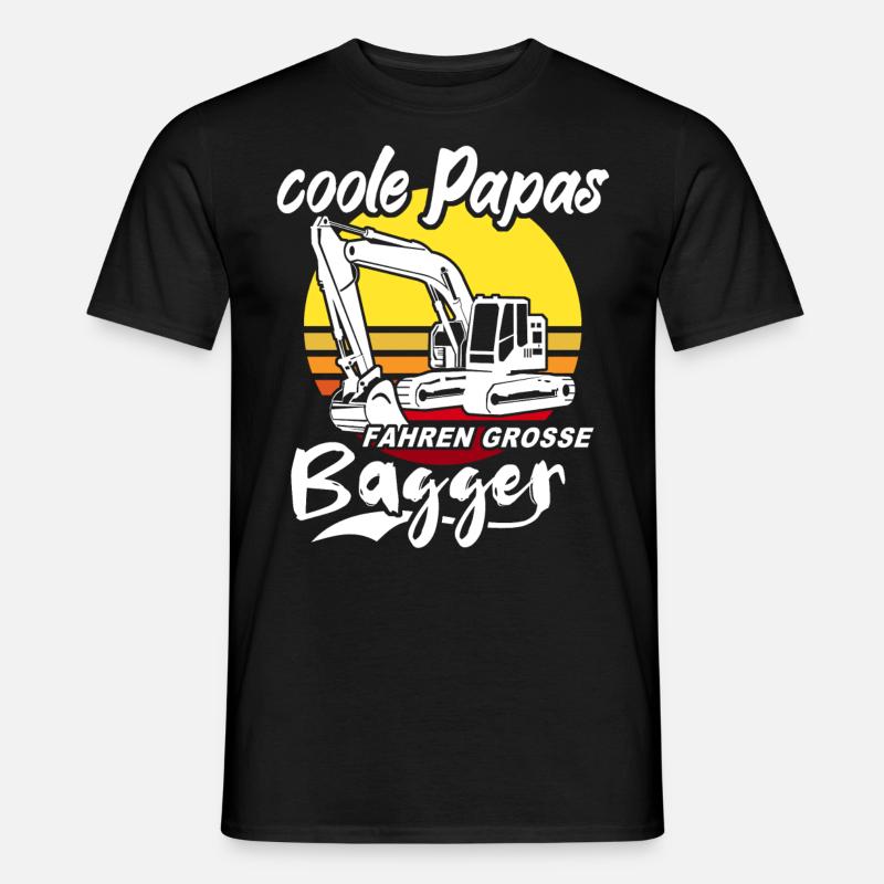 Baggerfahrer Papa - Männer T-Shirt - Schwarz