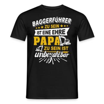 Baggerfahrer Papa - Männer T-Shirt - Schwarz - Vorne - AI Model Male 178 light (178cm)