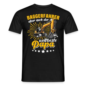 Baggerfahrer Papa - Männer T-Shirt - Schwarz - Vorne - AI Model Male 178 light (178cm)