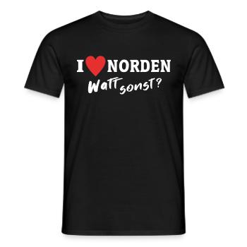 I Love Norden Stadt - Männer T-Shirt - Schwarz - Vorne - AI Model Male 178 light (178cm)