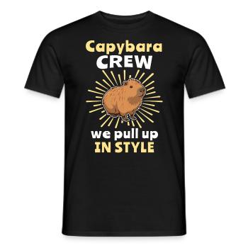 Capybara Sprüche Wasserschwein - Männer T-Shirt - Schwarz - Vorne - AI Model Male 178 light (178cm)