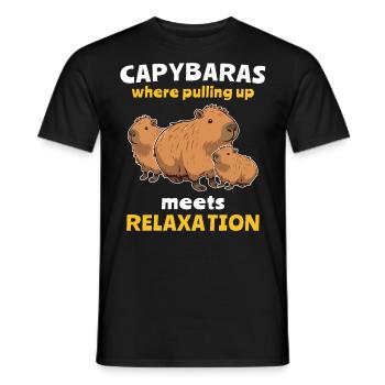 Lustige Capybara Sprüche - Männer T-Shirt - Schwarz - Vorne - AI Model Male 178 light (178cm)