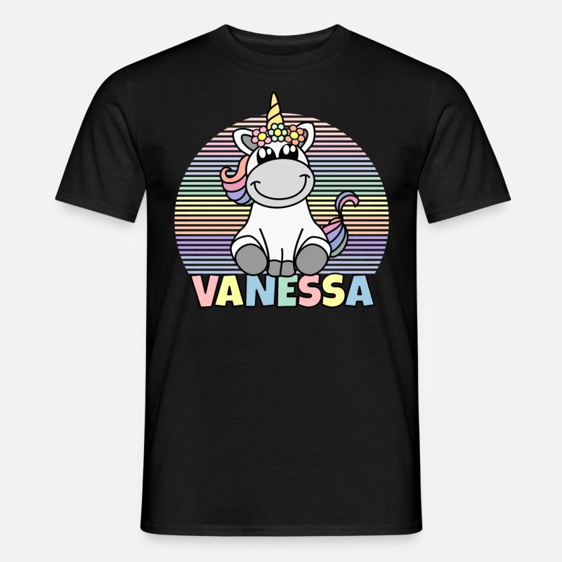 Vanessa Einhorn Name - Männer T-Shirt - Schwarz