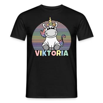 Viktoria Einhorn Name - Männer T-Shirt - Schwarz - Vorne - AI Model Male 178 light (178cm)