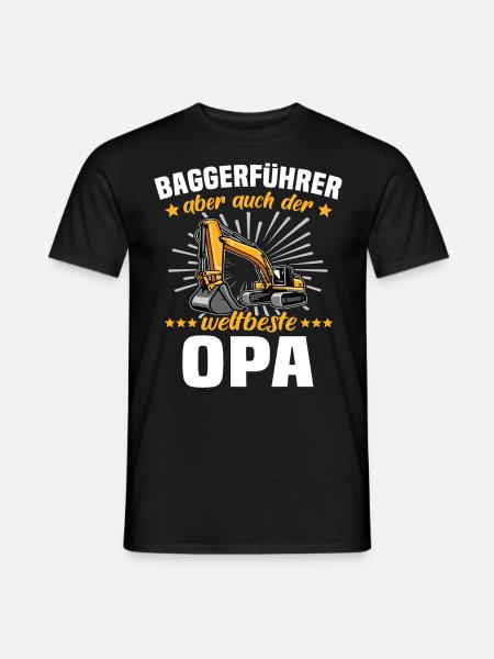 Opa Baggerfahrer - Männer T-Shirt - Schwarz