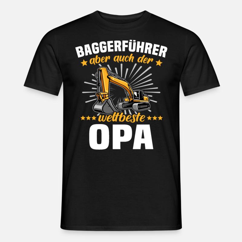 Opa Baggerfahrer - Männer T-Shirt - Schwarz