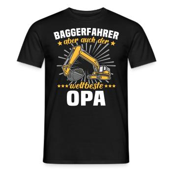 Opa Baggerfahrer - Männer T-Shirt - Schwarz - Vorne - AI Model Male 178 light (178cm)