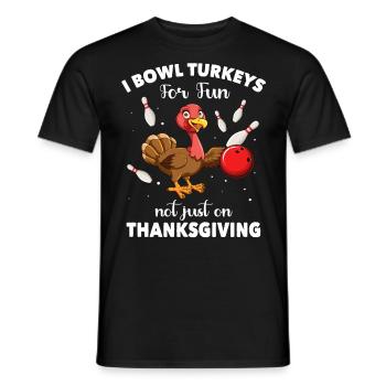Bowlingspieler Turkey Thanksgiving - Männer T-Shirt - Schwarz - Vorne - AI Model Male 178 light (178cm)