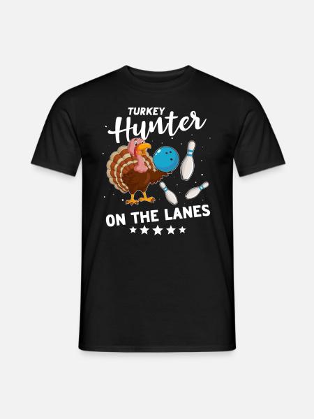 Turkey Bowling Thanksgiving - Men's T-Shirt - black
