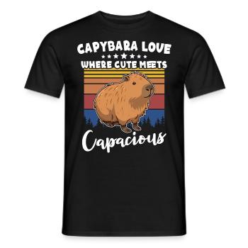 Lustige Capybara Sprüche - Männer T-Shirt - Schwarz - Vorne - AI Model Male 178 light (178cm)