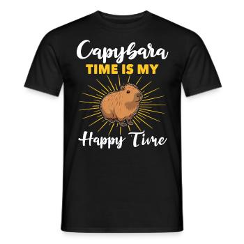 Lustige Capybara Sprüche - Männer T-Shirt - Schwarz - Vorne - AI Model Male 178 light (178cm)