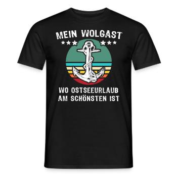 Wolgast Urlaub - Männer T-Shirt - Schwarz - Vorne - AI Model Male 178 light (178cm)