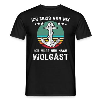 Wolgast Urlaub - Männer T-Shirt - Schwarz - Vorne - AI Model Male 178 light (178cm)