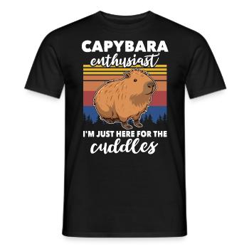 Capybara Wasserschwein - Männer T-Shirt - Schwarz - Vorne - AI Model Male 178 light (178cm)