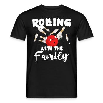 Bowlingspieler Familie Familienbowling - Männer T-Shirt - Schwarz - Vorne - AI Model Male 178 light (178cm)