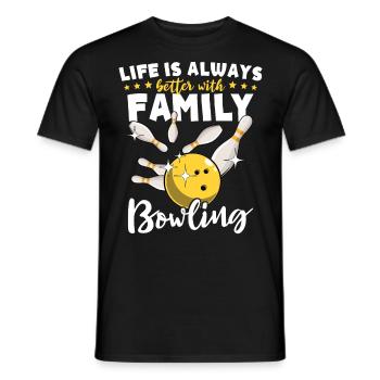 Bowlingspieler Familie Familienbowling - Männer T-Shirt - Schwarz - Vorne - AI Model Male 178 light (178cm)