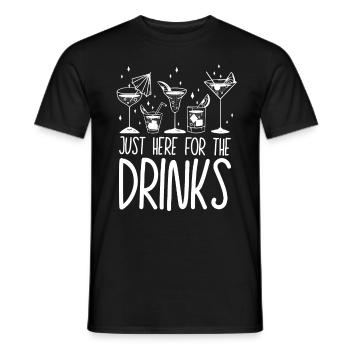 I ́m Just Here For The Drinks - Party Alcohol - Men's T-Shirt - black - Front - AI Model Male 178 light (178cm)