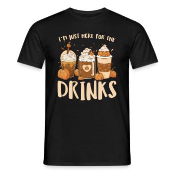 I ́m Just Here For The Drinks - Party Alcohol - Men's T-Shirt - black - Front - AI Model Male 178 light (178cm)
