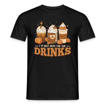I ́m Just Here For The Drinks - Party Alcohol - Men's T-Shirt - black - Front - AI Model Male 178 light (178cm)