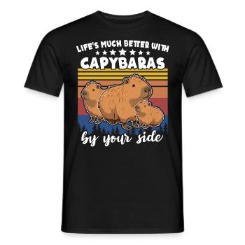 Capybara - Männer T-Shirt - Schwarz - Vorne - AI Model Male 178 light (178cm)