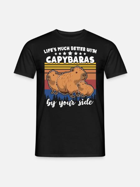 Capybara - Männer T-Shirt - Schwarz