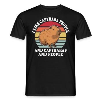 Capybara Sprüche - Männer T-Shirt - Schwarz - Vorne - AI Model Male 178 light (178cm)