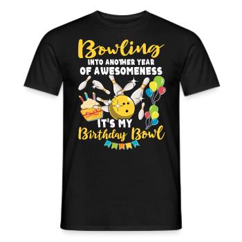 Anniversaire de bowling - T-shirt homme - noir - Devant - AI Model Male 178 light (178cm)