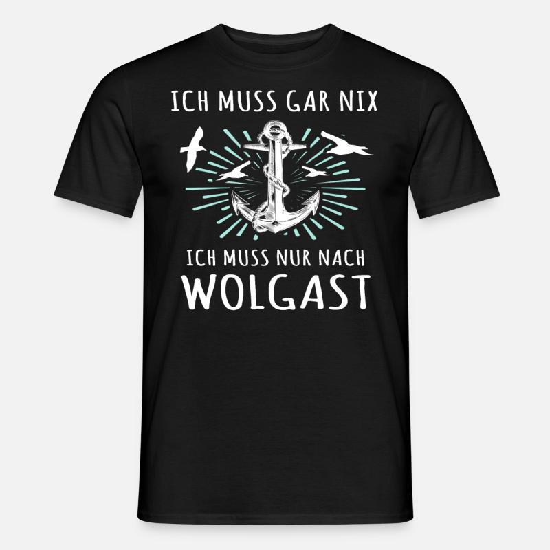 Wolgast Sprüche - Männer T-Shirt - Schwarz