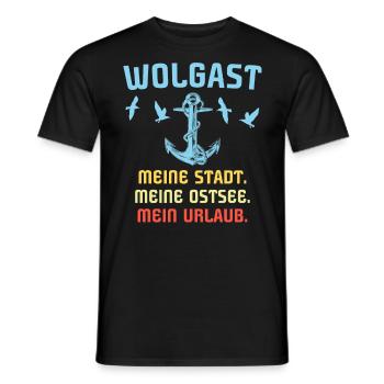 Wolgast Sprüche - Männer T-Shirt - Schwarz - Vorne - AI Model Male 178 light (178cm)