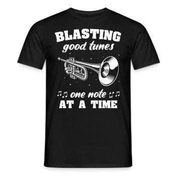Instruments à vent, instrument, trompette, bugle - T-shirt homme - noir - Devant - AI Model Male 178 light (178cm)