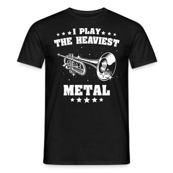 Instruments à vent, instrument, trompette, bugle - T-shirt homme - noir - Devant - AI Model Male 178 light (178cm)