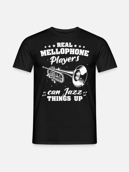 Bläser Instrument Trompete Flügelhorn - Männer T-Shirt - Schwarz