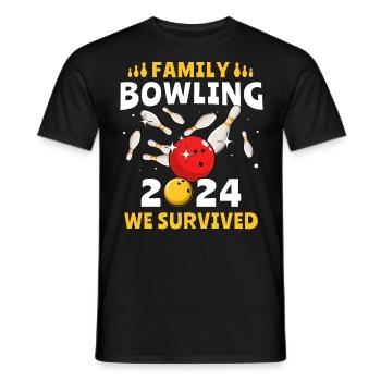 Bowling 2024 Bowling en famille - T-shirt homme - noir - Devant - AI Model Male 178 light (178cm)