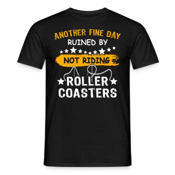 Roller Coaster Amusement Park Roller Coaster Lovers - Men's T-Shirt - black - Front - AI Model Male 178 light (178cm)