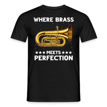Mellophone Musician - Men's T-Shirt - black - Front - AI Model Male 178 light (178cm)