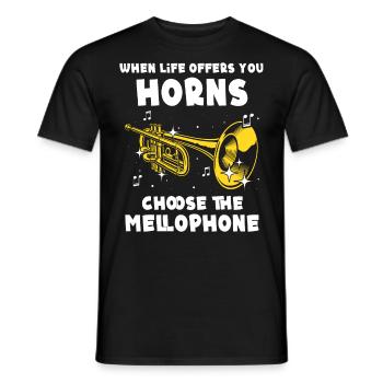 Mellophone Musician - Men's T-Shirt - black - Front - AI Model Male 178 light (178cm)